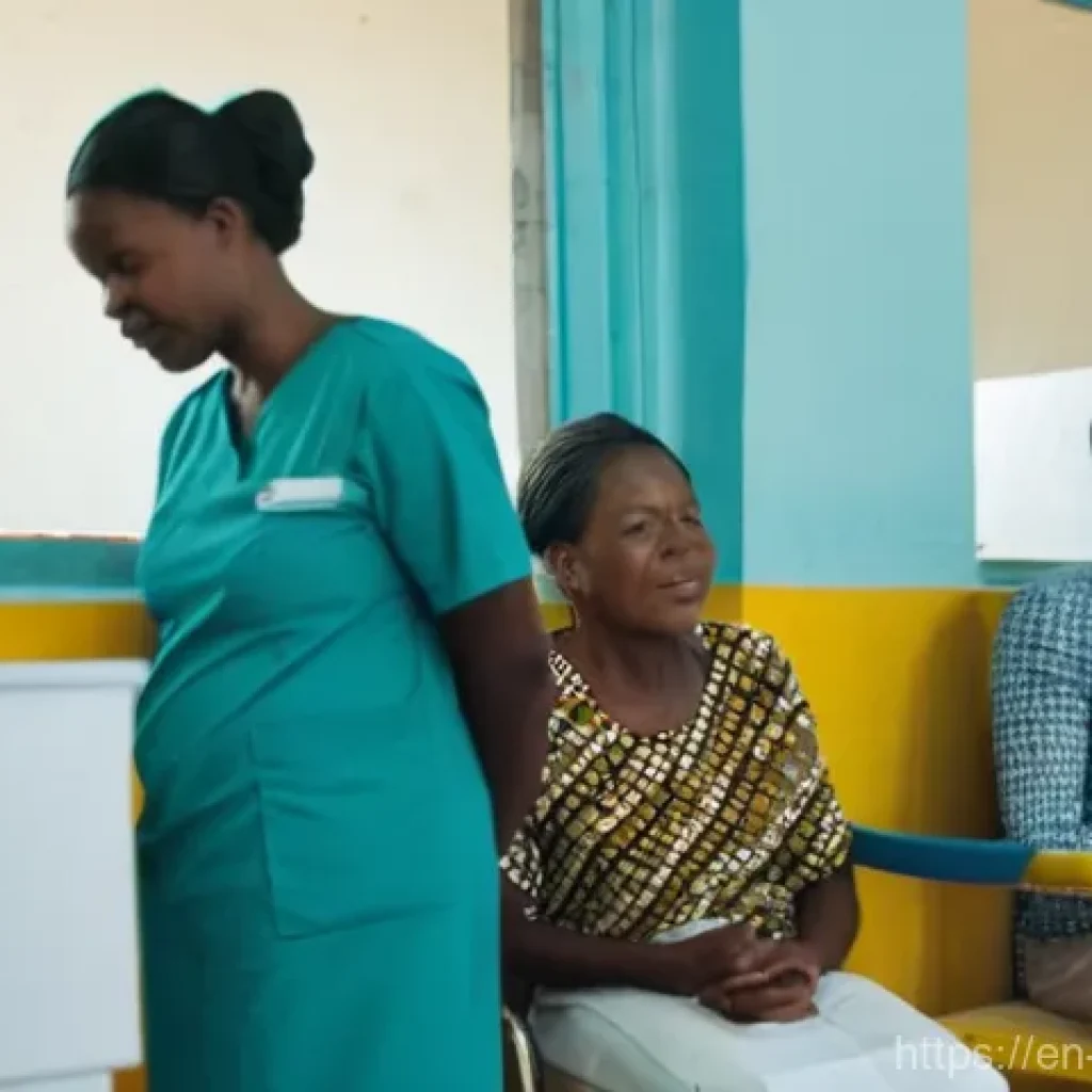 코트디부아르에서 의료 서비스 받기 - **Prompt:** A bustling and vibrant scene inside a public healthcare clinic in Abidjan, C&ocirc;te d'Ivoire...